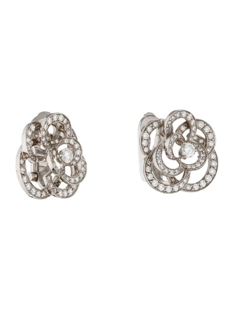 chanel camellia earrings replica|small chanel inspired earrings.